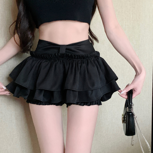 Actual shot of ballet style sweet and spicy cake fluffy high waist skirt for women new style versatile temperament anti-exposure culottes