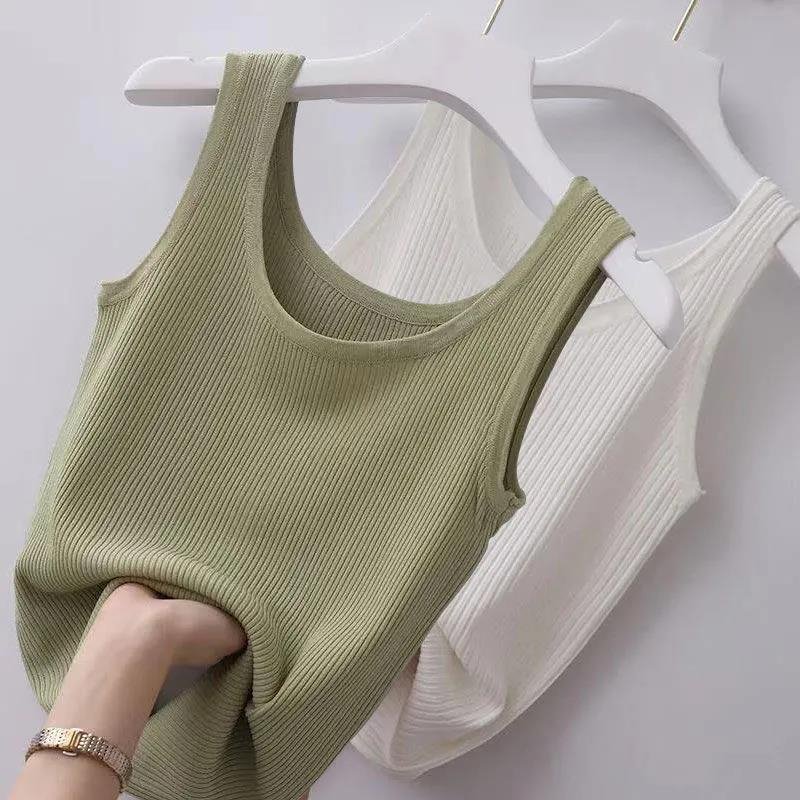 80-200 catties of suspender thread ice silk vest women's large size slimming outside wearing inside with a bottom shirt without sleeveless thin