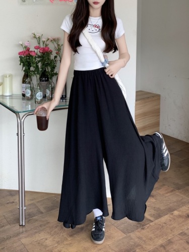 Actual price, real shot, large size summer loose wide-leg umbrella skirt, casual pants and half-length culottes