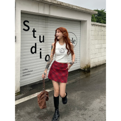 40-count cotton 92-cotton 8 spandex summer American style hot girl angel print short-sleeve top for women