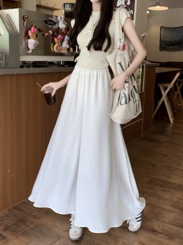 Actual price, real shot, large size summer loose wide-leg umbrella skirt, casual pants and half-length culottes