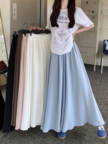 Actual price, real shot, large size summer loose wide-leg umbrella skirt, casual pants and half-length culottes