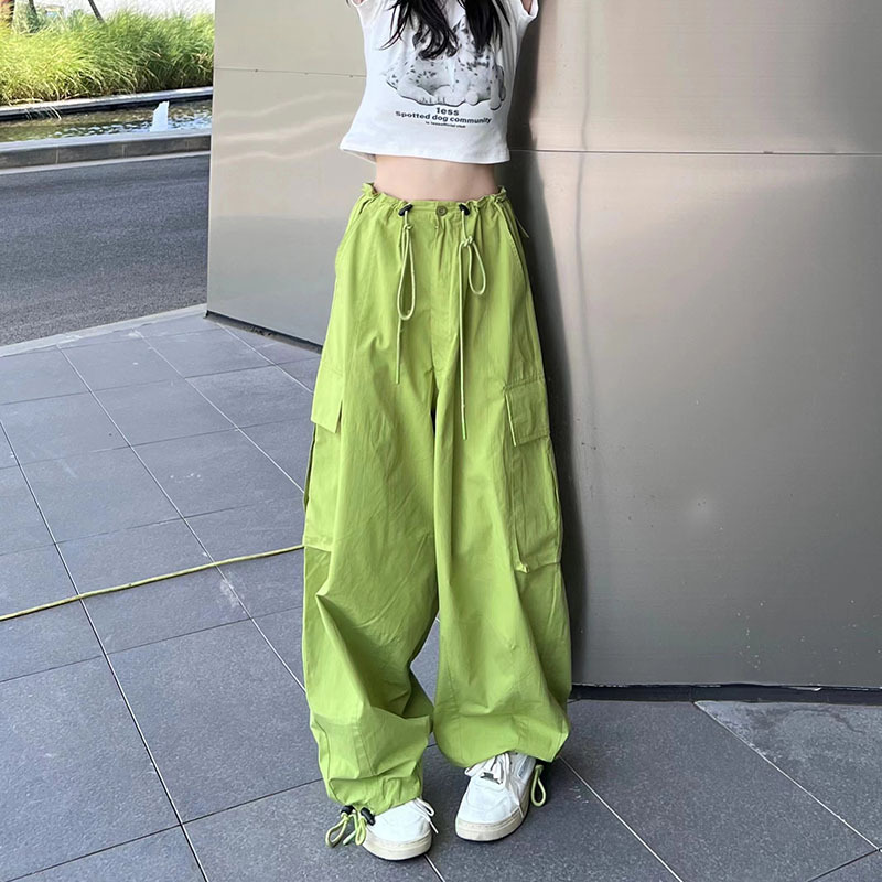 Real shot and real price casual thin high street Japanese style leg-tie retro leg-tie casual pants