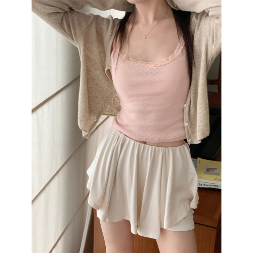 Actual price without discount, real shot of multi-color pure lust style girl's lace bottom suspender slim outer top