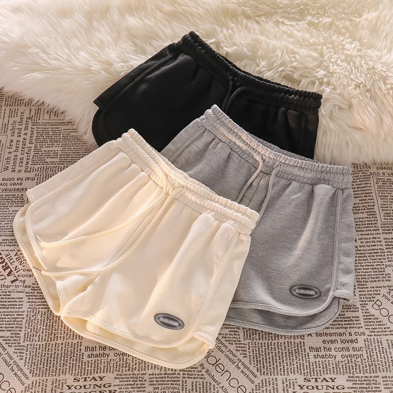Thin loose and versatile casual pants for women's summer 2023 new high-waisted drawstring wide-leg sports short hot pants
