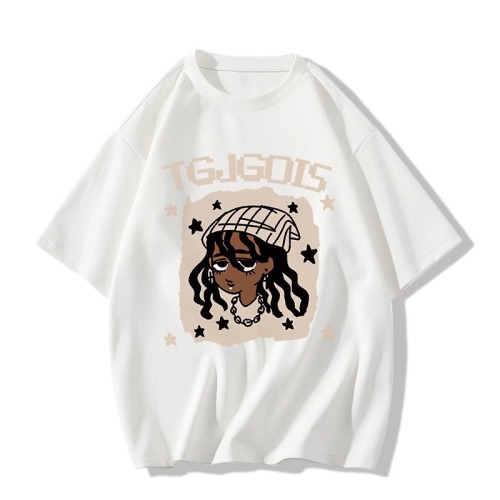 Pure cotton American short-sleeved T-shirt for women 2024 summer new style loose large design half-sleeved T-shirt top