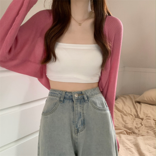 Summer new thin air-conditioned blouse knitted long-sleeved sun protection small coat for women