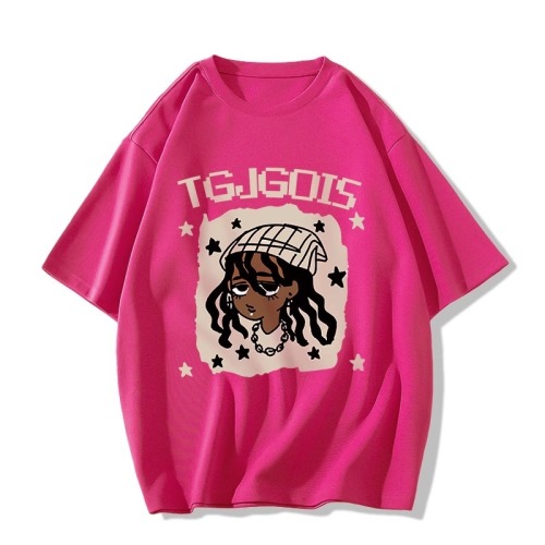 Pure cotton American short-sleeved T-shirt for women 2024 summer new style loose large design half-sleeved T-shirt top