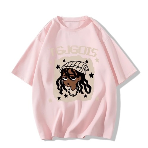 Pure cotton American short-sleeved T-shirt for women 2024 summer new style loose large design half-sleeved T-shirt top