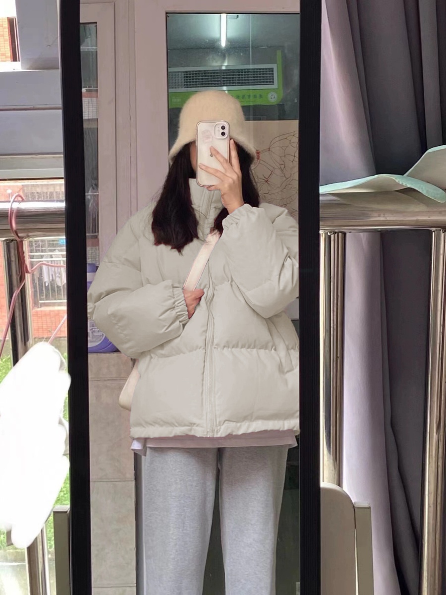 Short down jacket for women 2024 new autumn and winter thick coat for women small students Korean version pink bread jacket