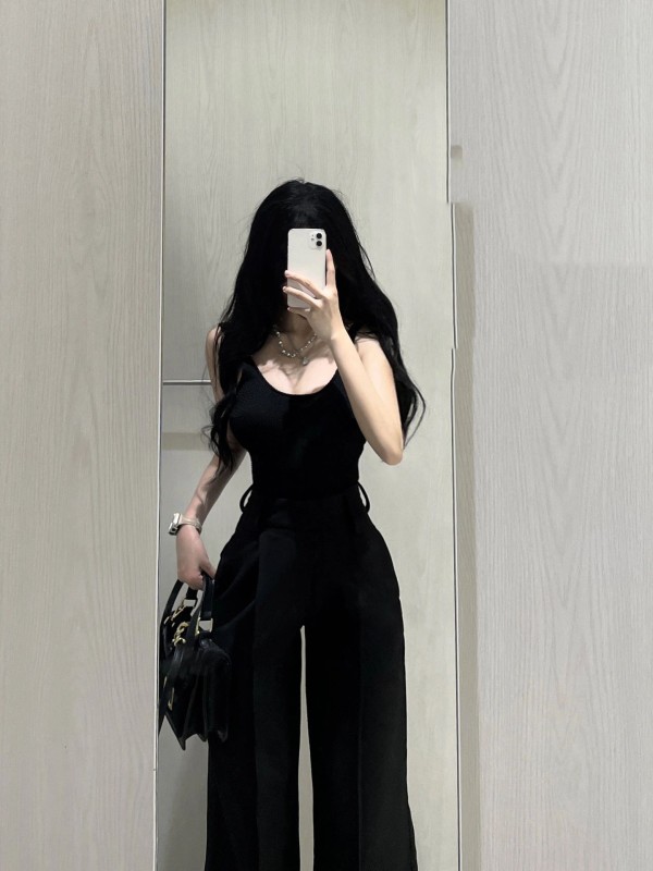 260g Modal American Black Camisole Women's Summer Sexy Hot Girl Triangle One-piece Beautiful Back Top