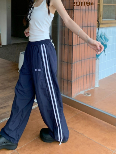 Women's Dopamine Loose Casual Striped Thin Dry-Care Work Pants