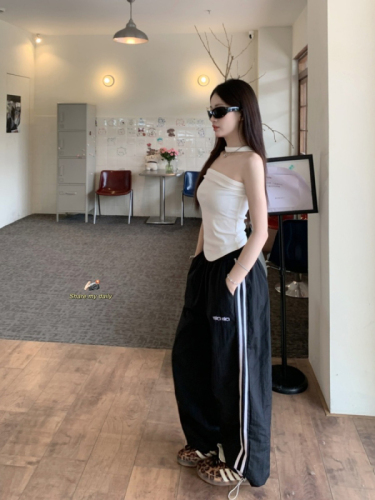 Women's Dopamine Loose Casual Striped Thin Dry-Care Work Pants