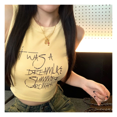 260隨心裁甜辣無袖背心女夏日多巴胺女孩打底上衣