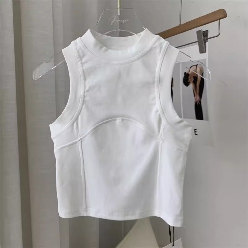 92 cotton/8 spandex 40 count 210g pure cotton short I-shaped vest for women sleeveless