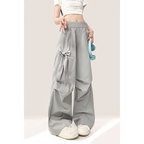 Overalls trousers spring and summer American loose straight casual trousers girls trendy high street paratrooper trousers