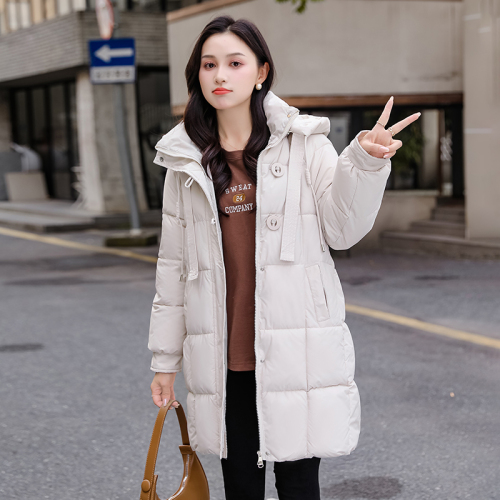 Removable hat cotton coat women's mid-length 2024 winter new Korean style chic bread coat thickened down jacket for women