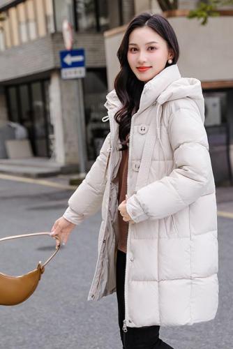 Removable hat cotton coat women's mid-length 2024 winter new Korean style chic bread coat thickened down jacket for women