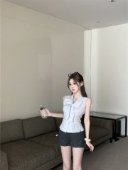 Real shot and real price American retro sweetheart bow shirt