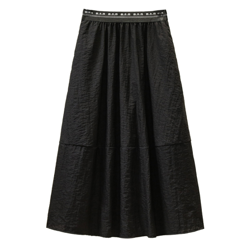 Real shot of summer large size loose mid-length vacation lightweight mid-length skirt for fat girls travel A-line skirt