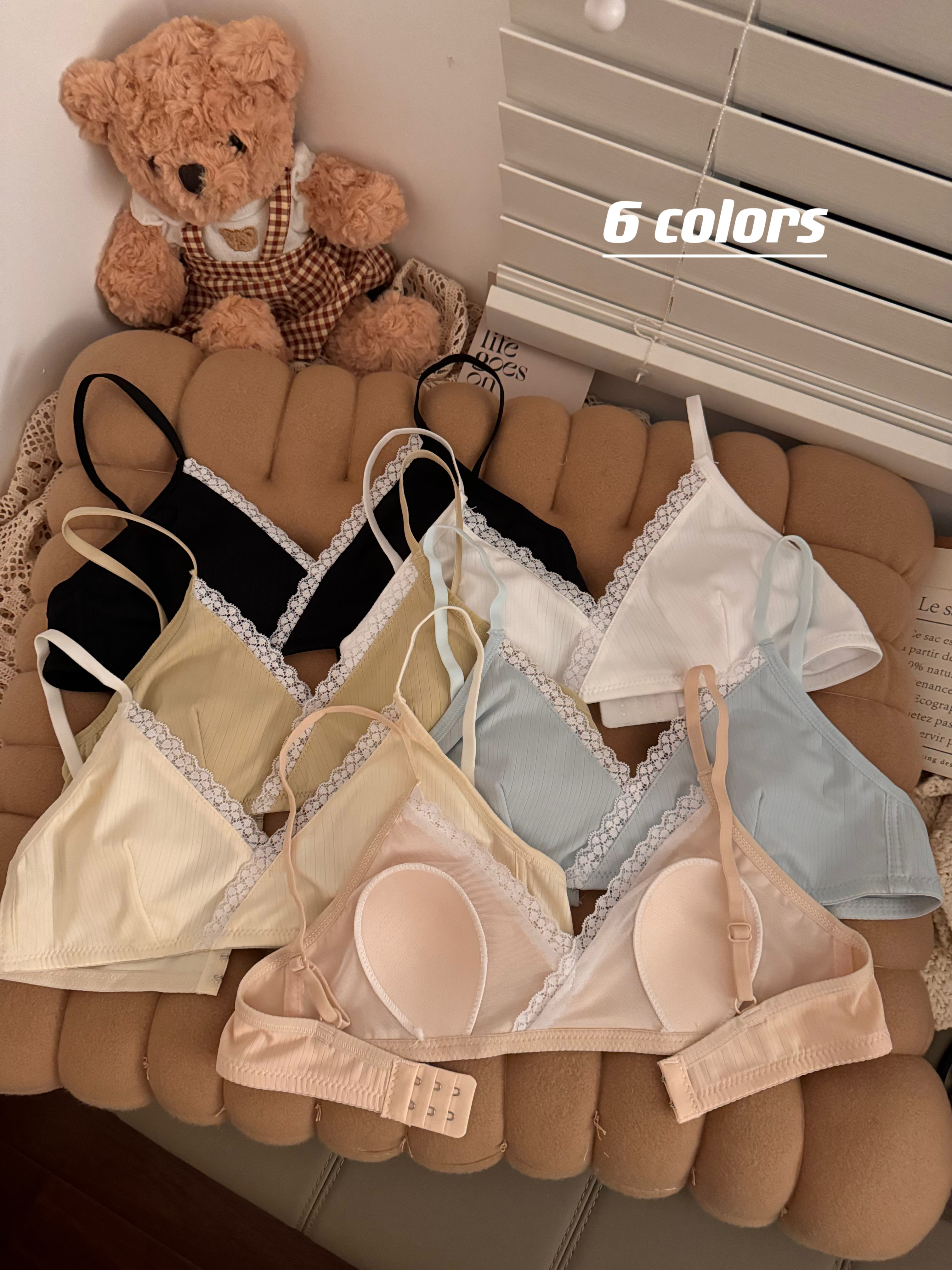 Real shot of summer wire-free comfortable breathable underwear for women without trace small breasts push-up anti-sagging bra
