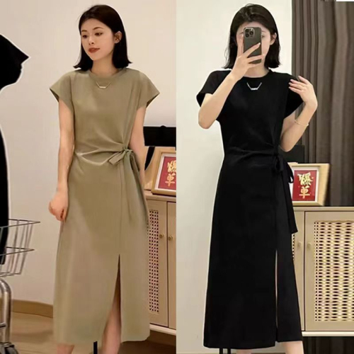 Hepburn style black dress for women summer 2024 new tea break French style high-end small long dress