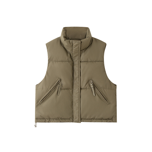 Real vest for women, autumn and winter, Korean version, versatile down cotton vest, short outer wear jacket