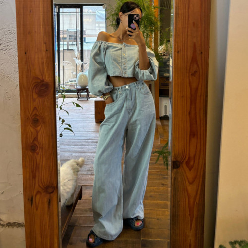 oversize loose fit jeans wide leg pants