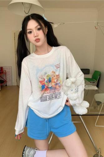 New product debut cartoon round neck cute casual versatile long-sleeved T-shirt