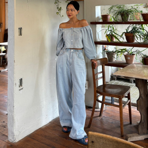 oversize loose fit jeans wide leg pants