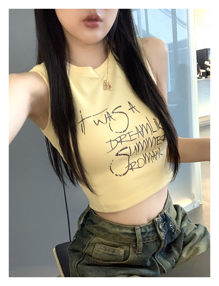 Official Photo 260 Customized Sweet and Spicy Sleeveless Vest Women’s Summer Dopamine Girls Bottoming Top