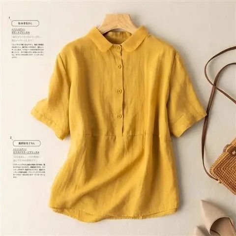 2024 New Design Cotton Linen Short-Sleeve T-Shirt, Summer Traditional Chinese Style