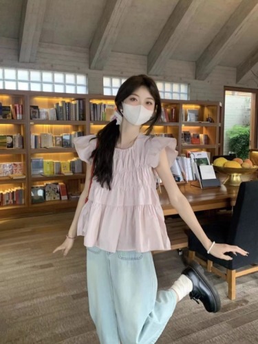 Summer New Korean Sweet Loose Pleated Baby Dress Top