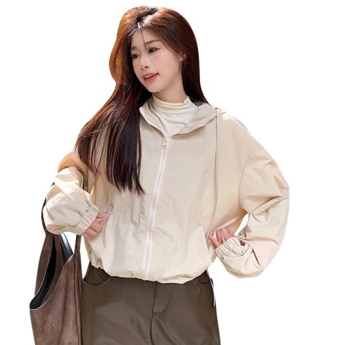 Official Picture Original Fabric Quality Hooded Jacket Women's Casual Short Jacket Top