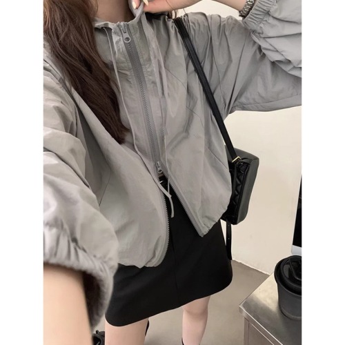 Official Picture Original Fabric Quality Hooded Jacket Women's Casual Short Jacket Top