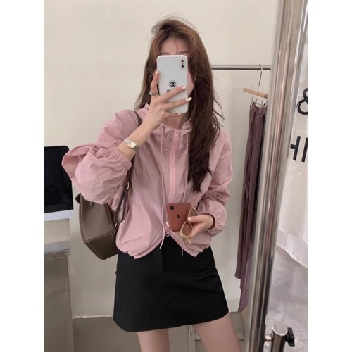 Official Picture Original Fabric Quality Hooded Jacket Women's Casual Short Jacket Top