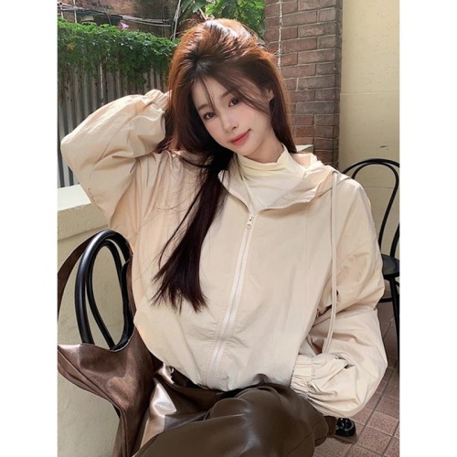 Official Picture Original Fabric Quality Hooded Jacket Women's Casual Short Jacket Top