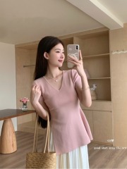 AS OFFICIAL recommends new summer design slit halterneck tube top for women with brooch