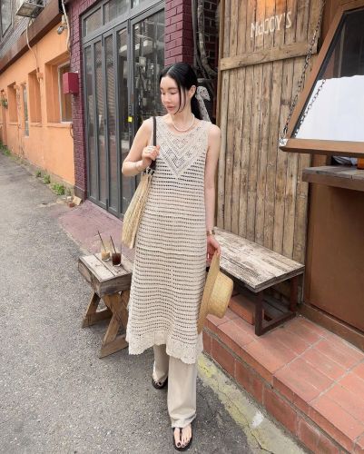 Hollow knitted dress