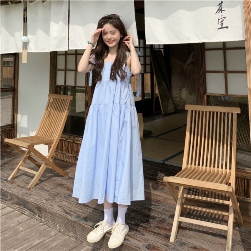 Navy collar dress for women summer 2024 new sweet college style waist slimming niche short-sleeved A-line skirt