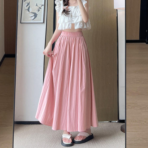 South Korea's Dongdaemun Swing Long Pants Skirt Women's Summer New Lazy Casual Imitation Cotton Wide-leg Pants Loose Yamamoto Skirts