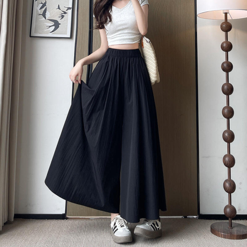 South Korea's Dongdaemun Swing Long Pants Skirt Women's Summer New Lazy Casual Imitation Cotton Wide-leg Pants Loose Yamamoto Skirts