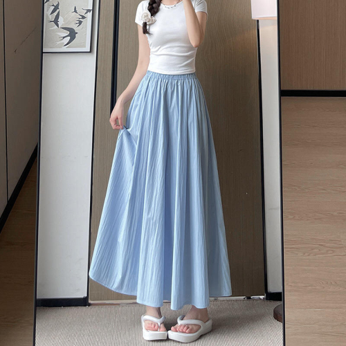 South Korea's Dongdaemun Swing Long Pants Skirt Women's Summer New Lazy Casual Imitation Cotton Wide-leg Pants Loose Yamamoto Skirts