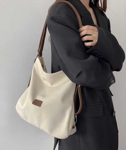 Student class canvas bag women's new summer large-capacity backpack commuter single shoulder armpit tote bag