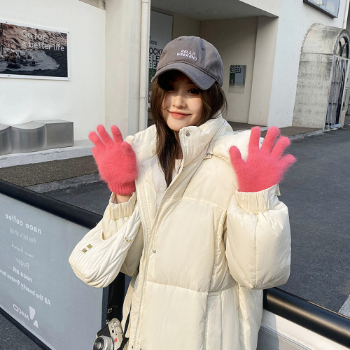 Real shot of mid-length down-padded jacket for women with detachable hood, Korean style loose fat MM Hong Kong style over-the-knee bread coat and cotton-padded jacket