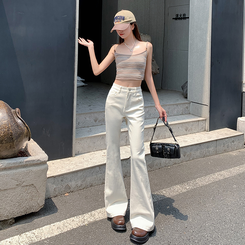 Actual shot ~ 2024 new summer all-match straight jeans for women, high-waisted women's pants, narrow version, slim fit and slightly flared pants