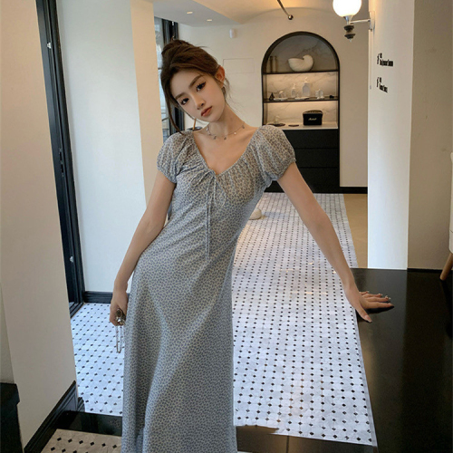 French dress women's new summer style, high-end, super pretty, platycodon style floral fairy long skirt, waist slimming