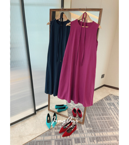 Waist sleeveless dress for women, 2024 summer new style, slim and slim, fashionable Korean version