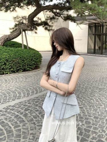 Wuuus Nanzhu Miss Xiaoxiang style waist vest women's summer sleeveless vest top wear outside