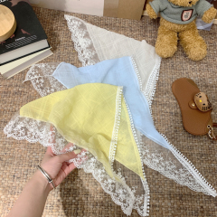 Lace Triangle Scarf for Women - Summer Thin French Style Head Scarf, Vintage Decor, Rural Style, Perfect for Photos in Spring